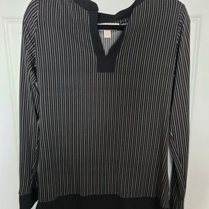 Michael Kors Black and White Striped Top